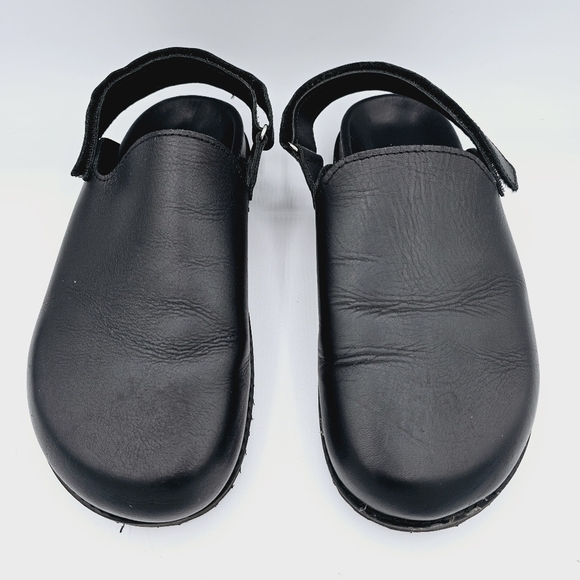 Zara Black Leather Clogs in 100% Cowhide Leather, size 5 - Picture 5 of 13